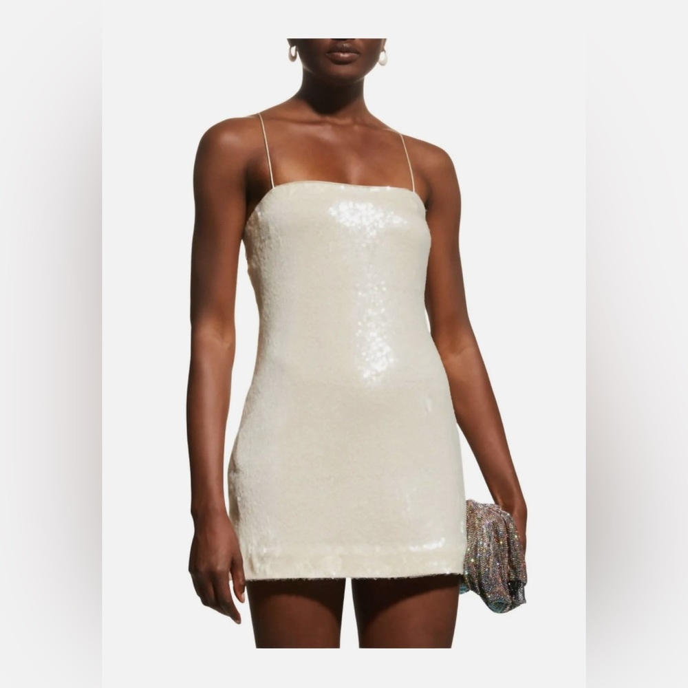 cinq a sept Ivory Sequin Mini Dress